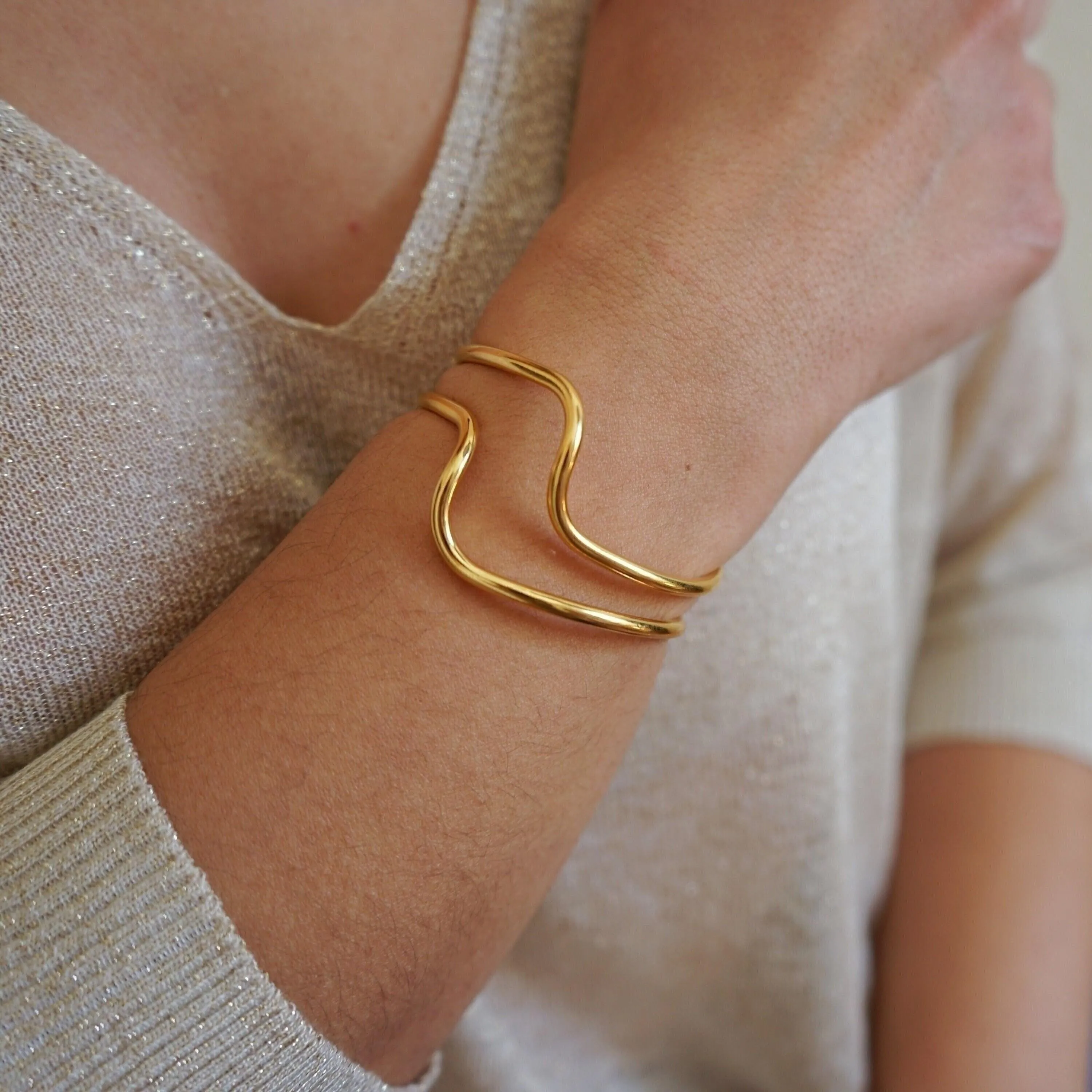 Gold Wave Cuff