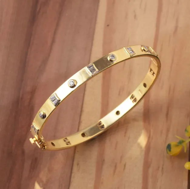 Golden Diamond Love Bangle Bracelet