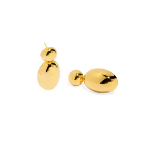 GOLDEN OVAL DROP EARRINGS