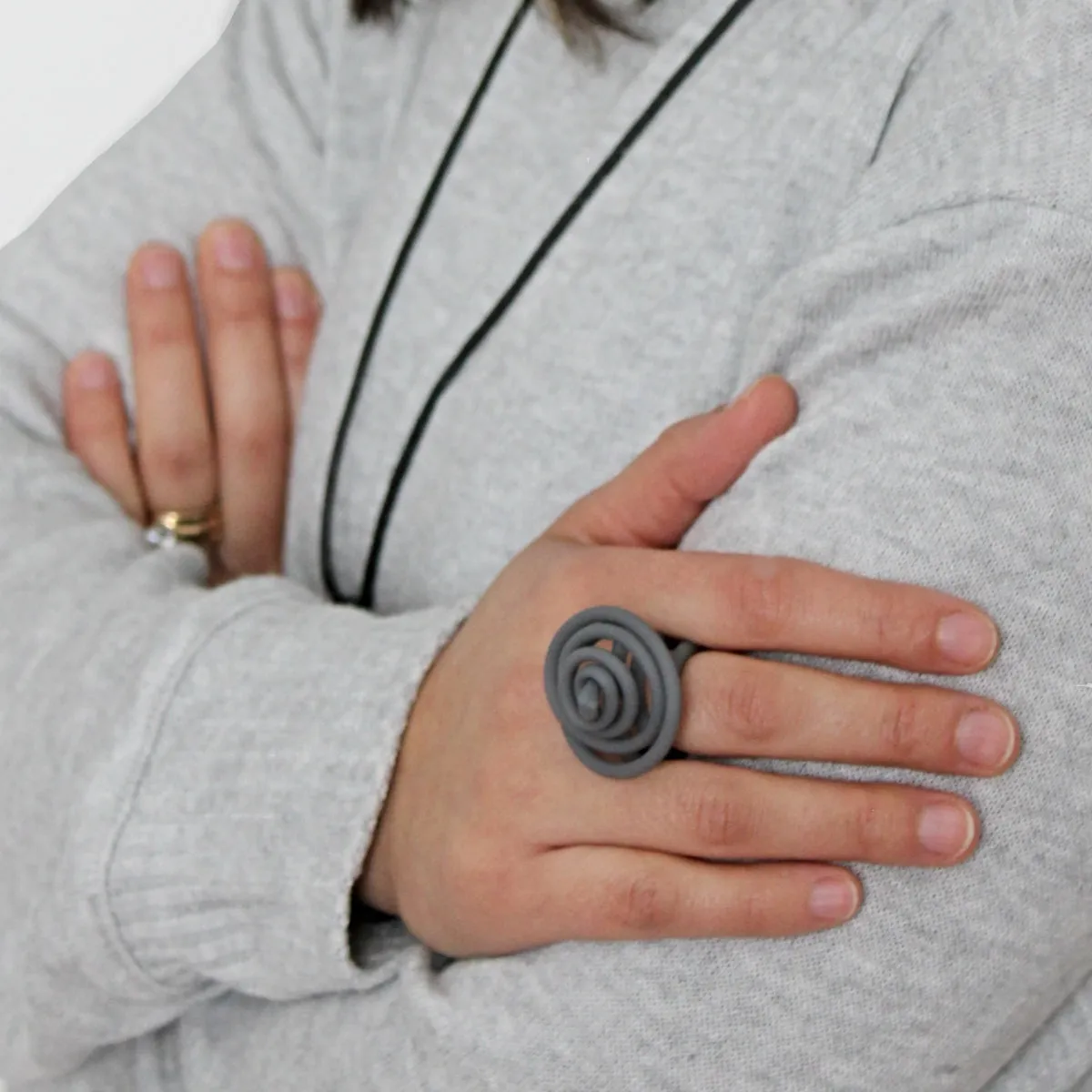 Gray Cefalu Swirl Ring