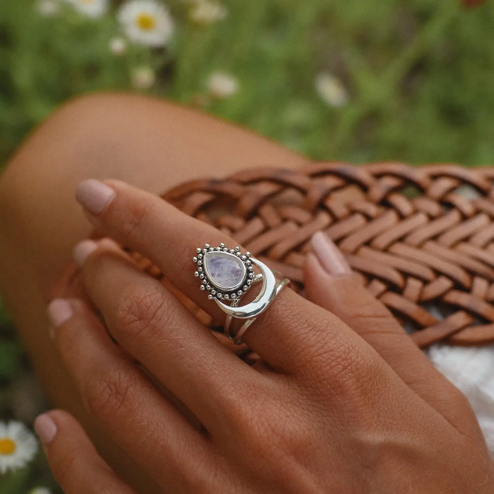 Half Moon Moonstone Set