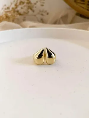 Hollow Bold Teardrop Ring