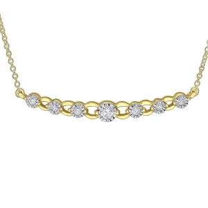 Illusion Set Diamond Chain-Link Bar Pendant