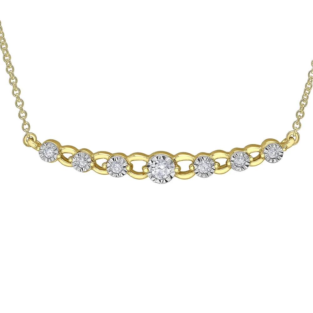 Illusion Set Diamond Chain-Link Bar Pendant