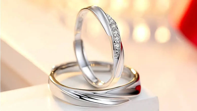 Intertwined Love Couple Rings