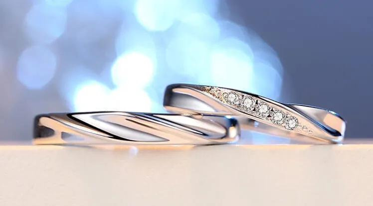 Intertwined Love Couple Rings