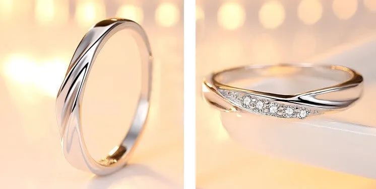 Intertwined Love Couple Rings