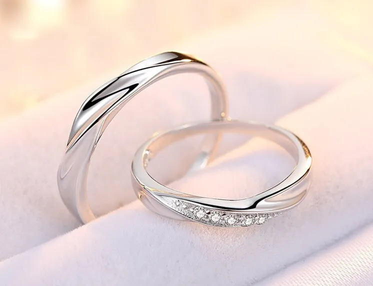 Intertwined Love Couple Rings