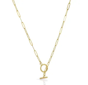 JAMIE GOLD TOGGLE PAPERCLIP CHAIN NECKLACE