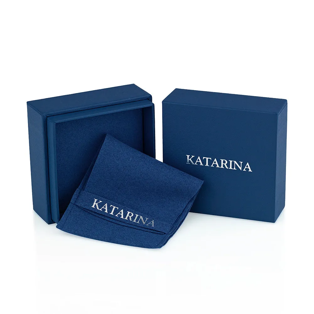 KATARINA 1/4 cttw Bezel Set Diamond Huggie Earrings