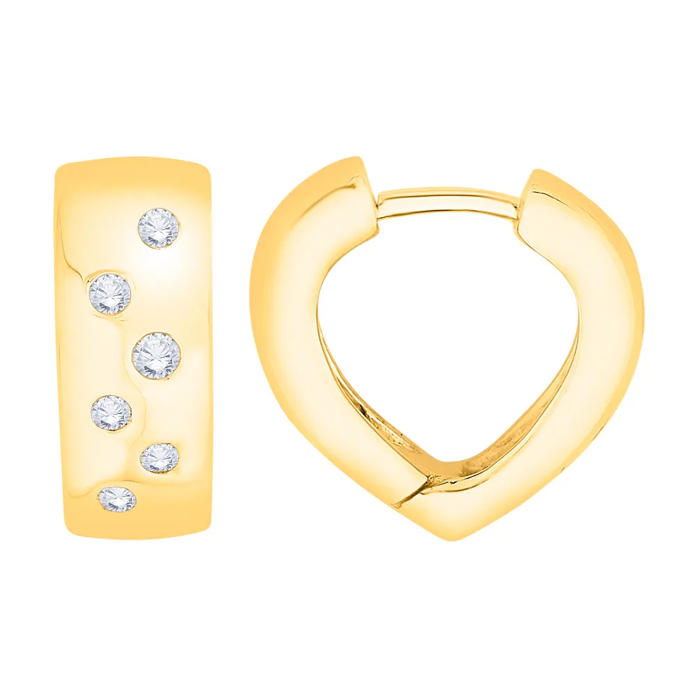 KATARINA 1/4 cttw Bezel Set Diamond Huggie Earrings