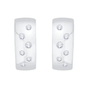 KATARINA 1/4 cttw Bezel Set Diamond Huggie Earrings