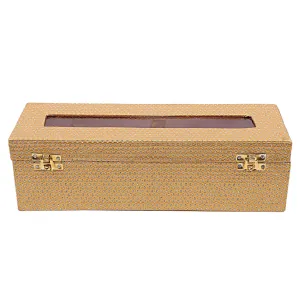 Kuber Industries Wooden One Rod Bangle Storage Box (Gold) -CTKTC8700