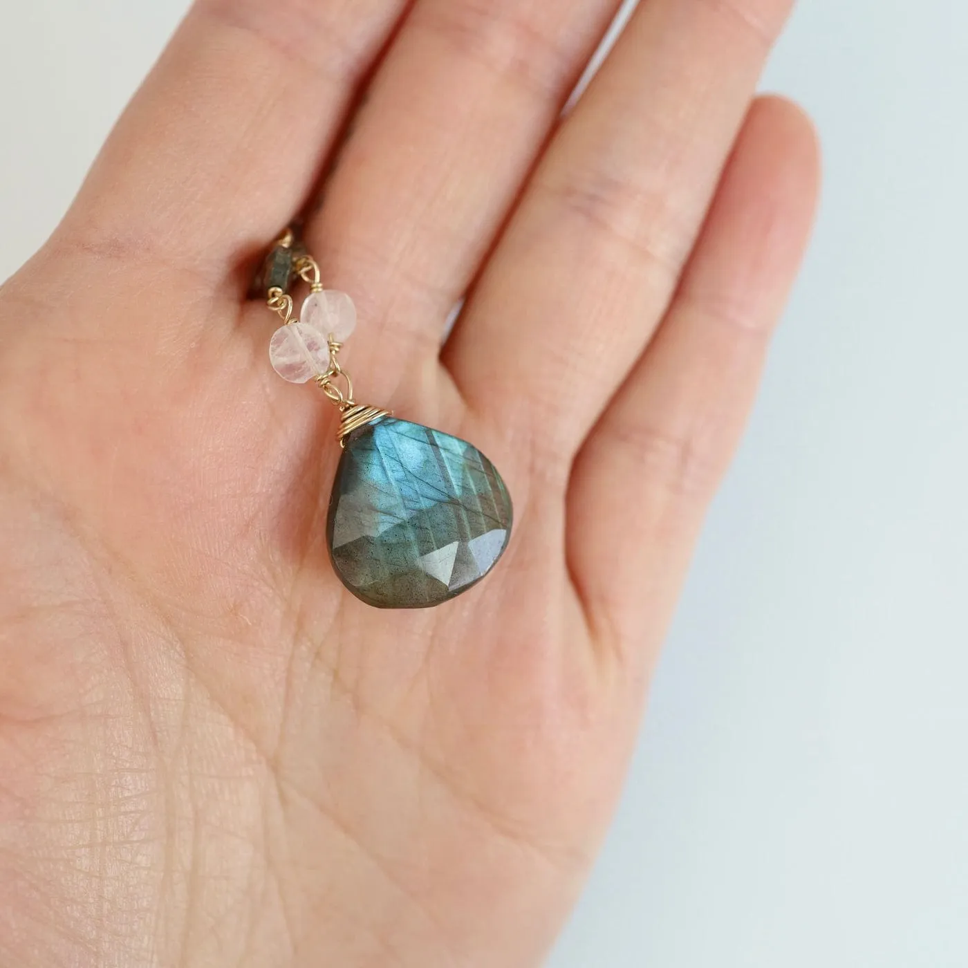 Large Labradorite Drop Necklace