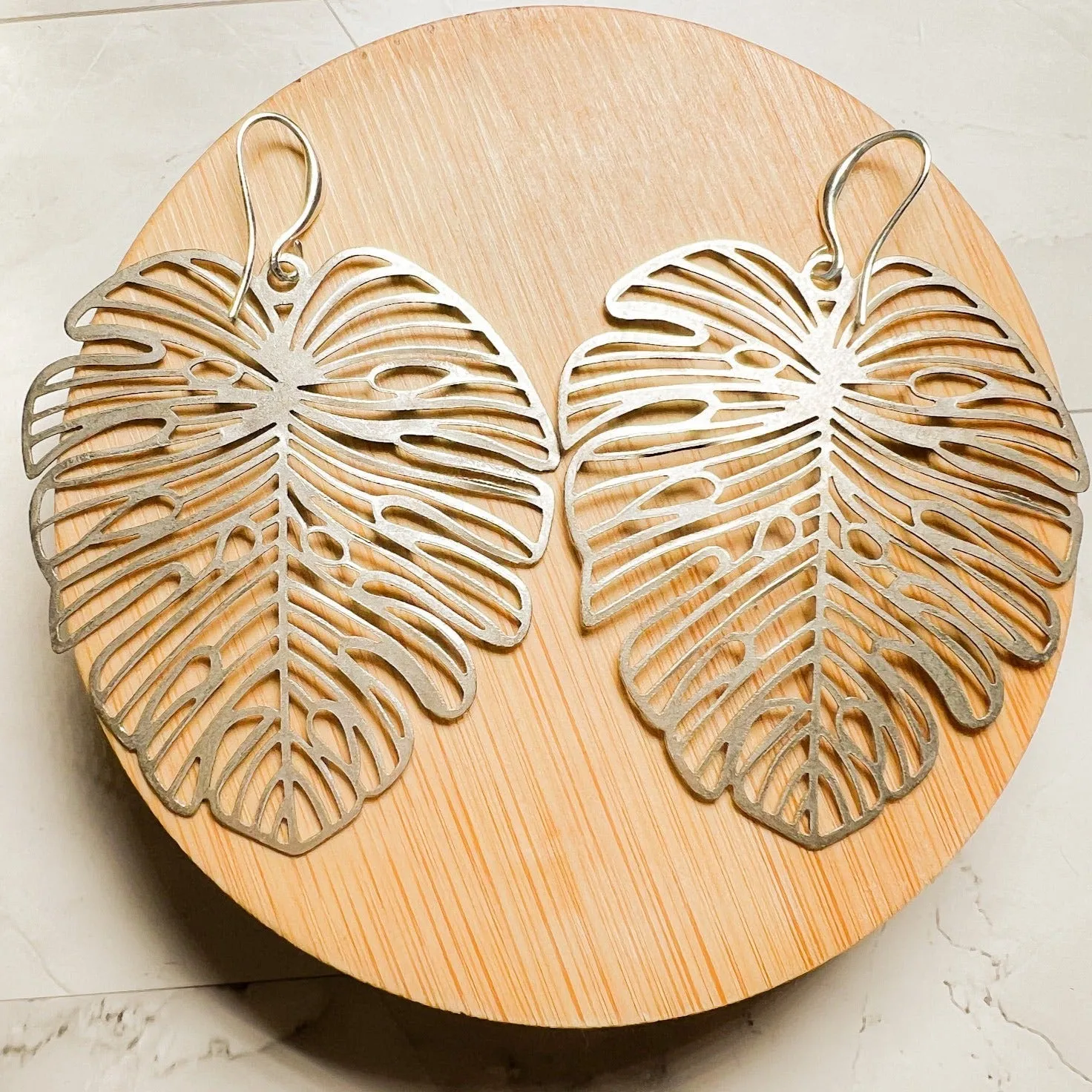 Large Monstera Leaf Earring