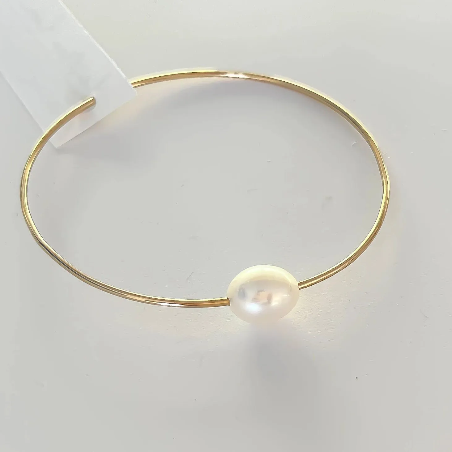 Leighton Lam Designs - Gold Filled Pearl Bangle (White)