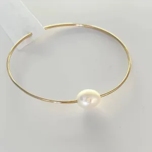 Leighton Lam Designs - Gold Filled Pearl Bangle (White)