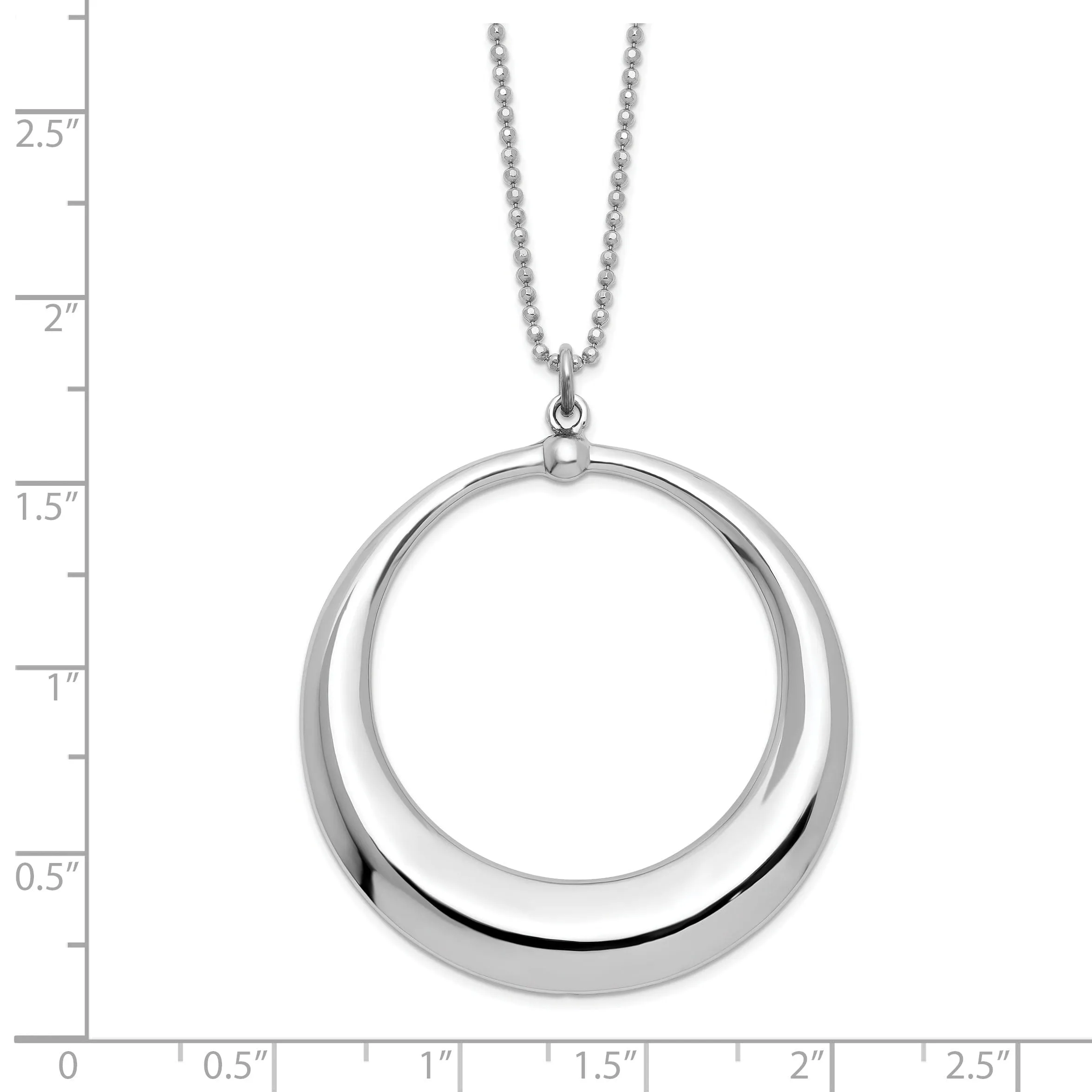 LeslieSterling Silver Polished Circle Necklace