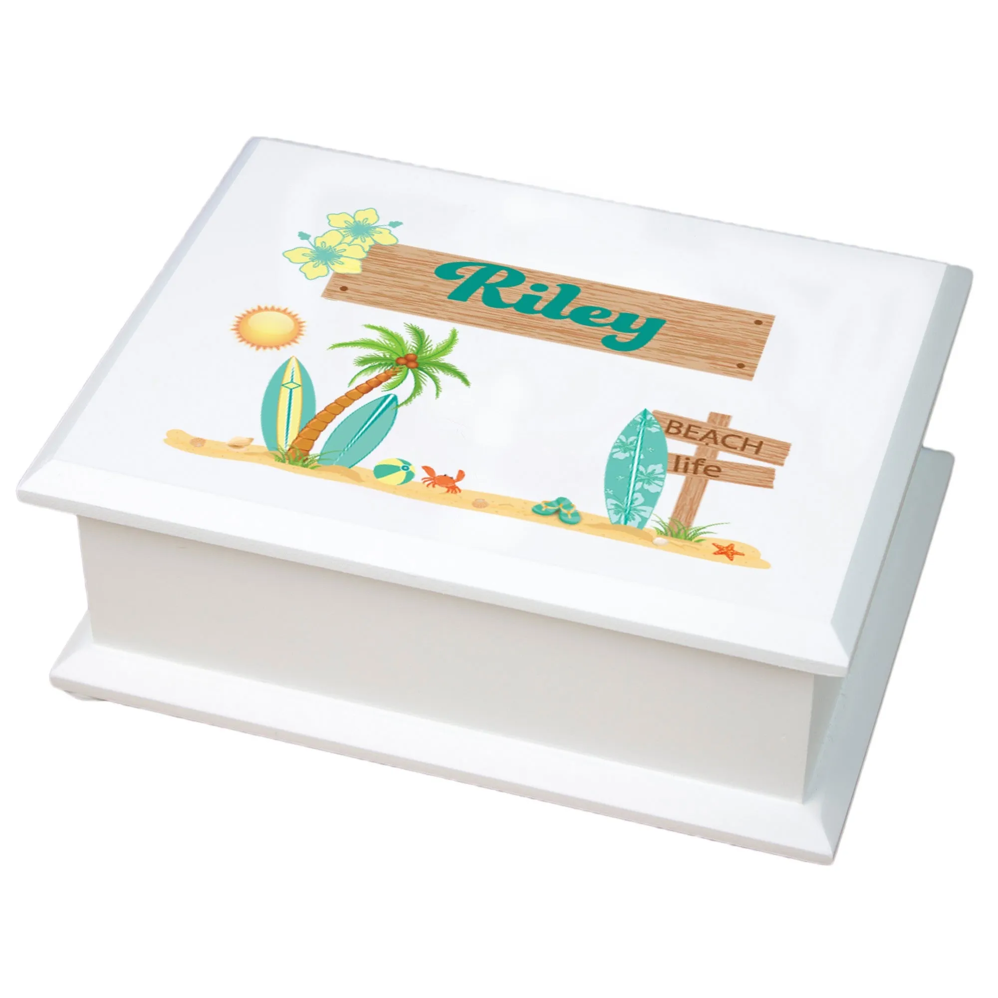 Lift Top Jewelry Box Surfs Up