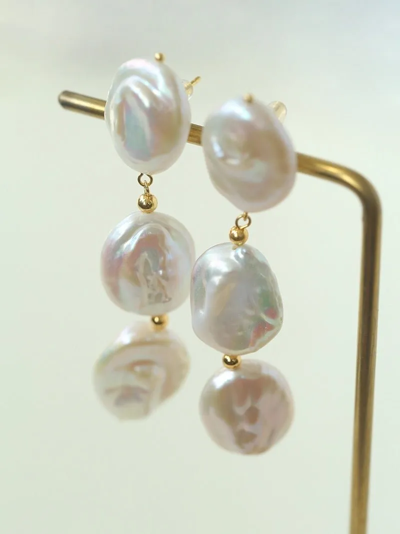 Long Baroque Pearls Earrings