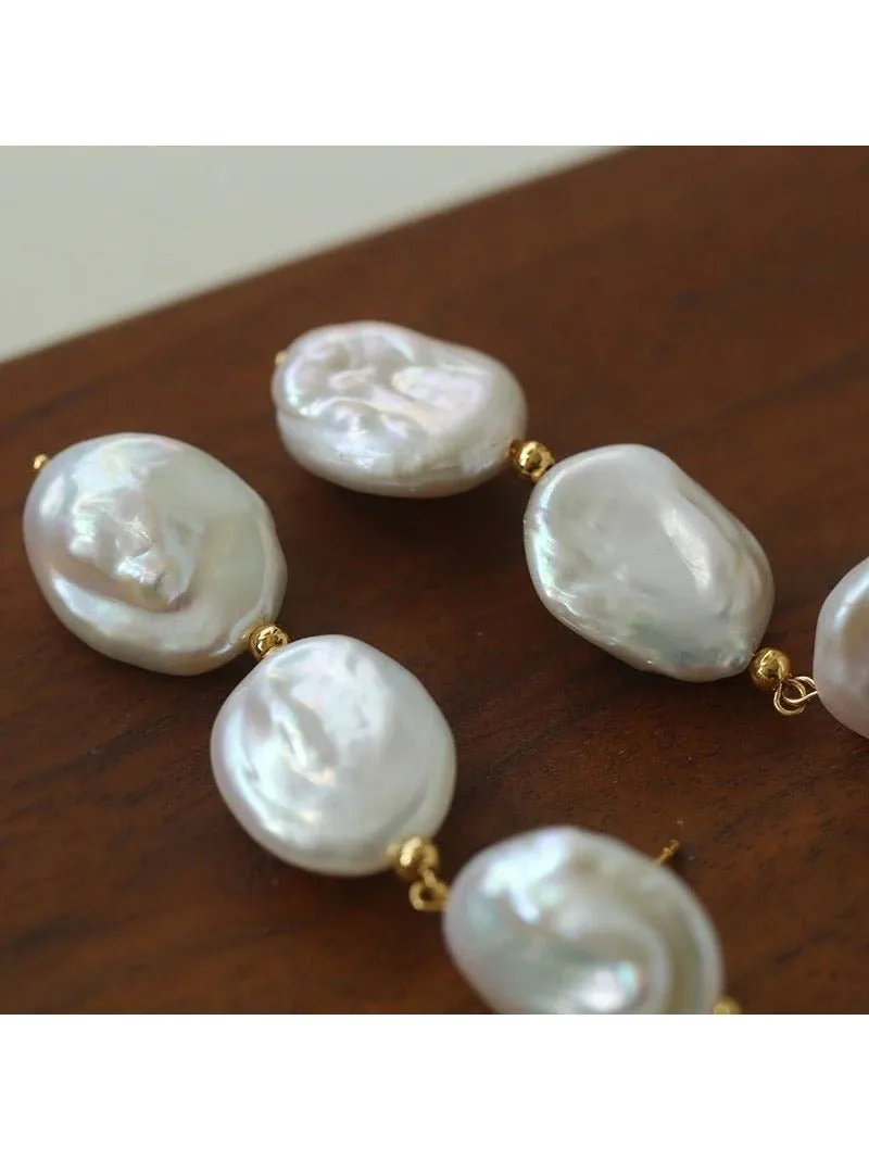 Long Baroque Pearls Earrings