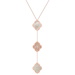 LUCE COLOUR - NECKLACE ROSE GOLD PAVE MOTHER OF PEARL & 2 DIAMONDS M