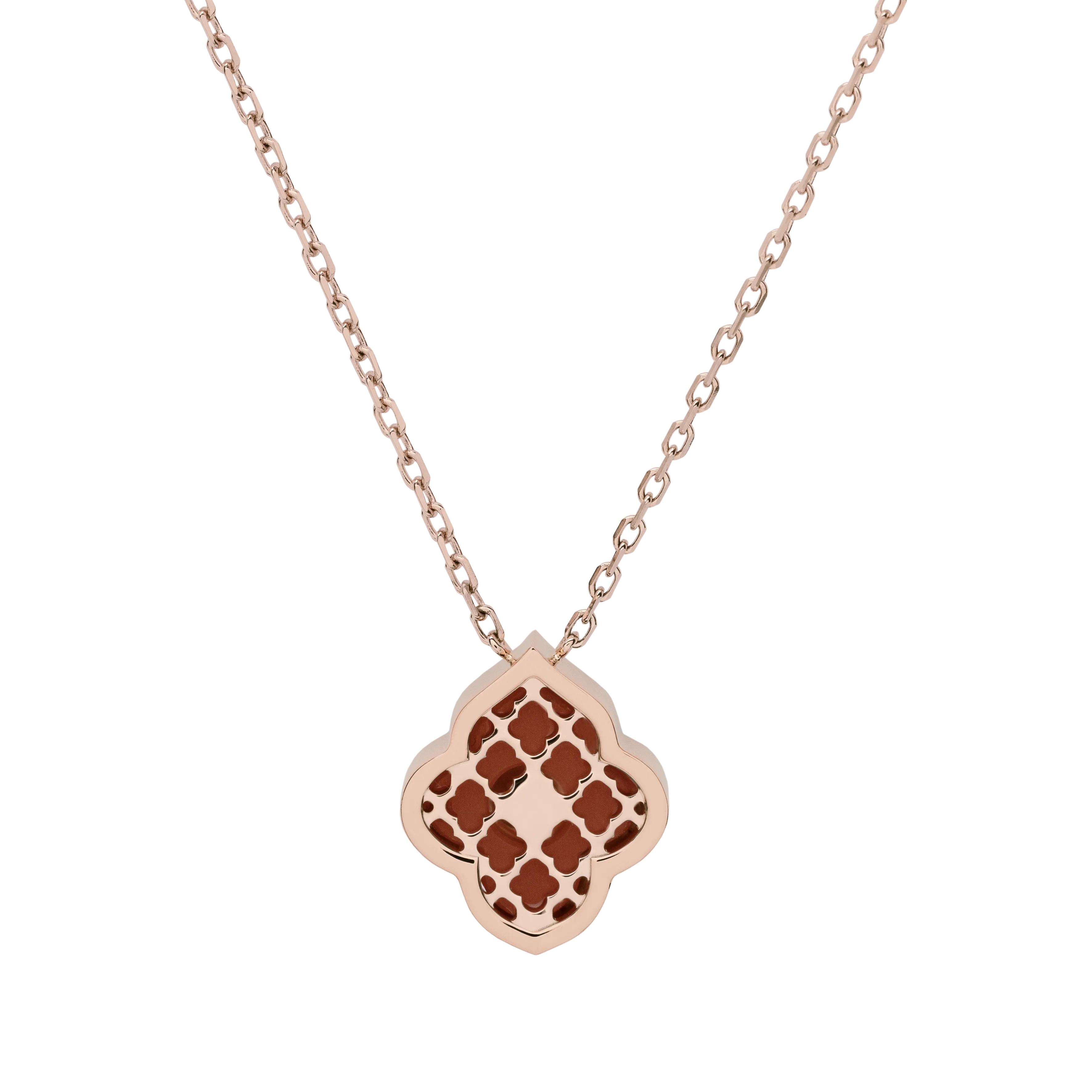 LUCE COLOUR - PENDANT ROSE GOLD CORNELIAN & 1 DIAMOND S