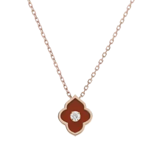 LUCE COLOUR - PENDANT ROSE GOLD CORNELIAN & 1 DIAMOND S