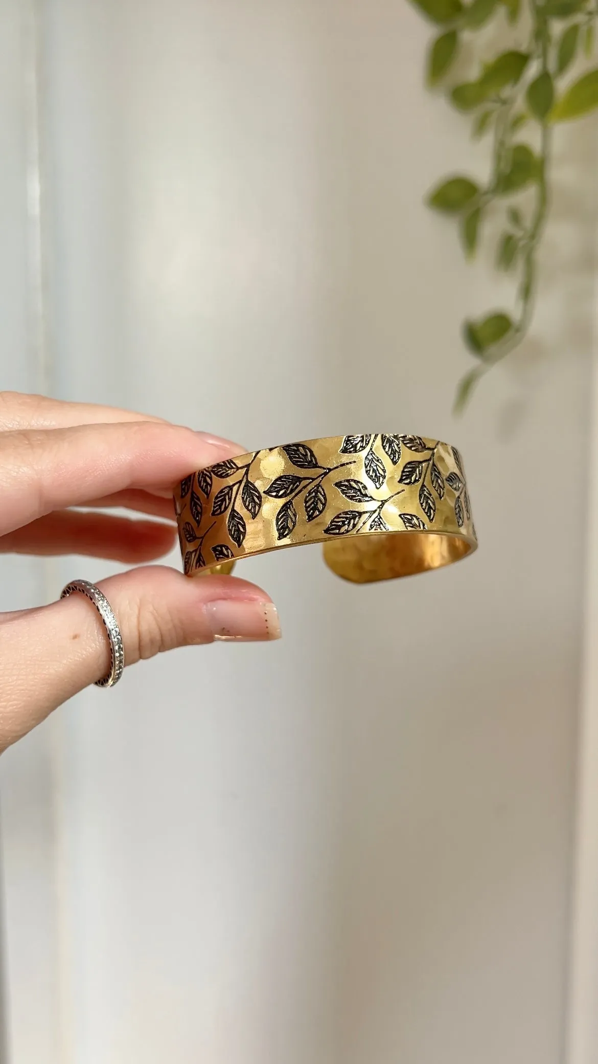 Lucky Sea Leaf • Brass Cuff