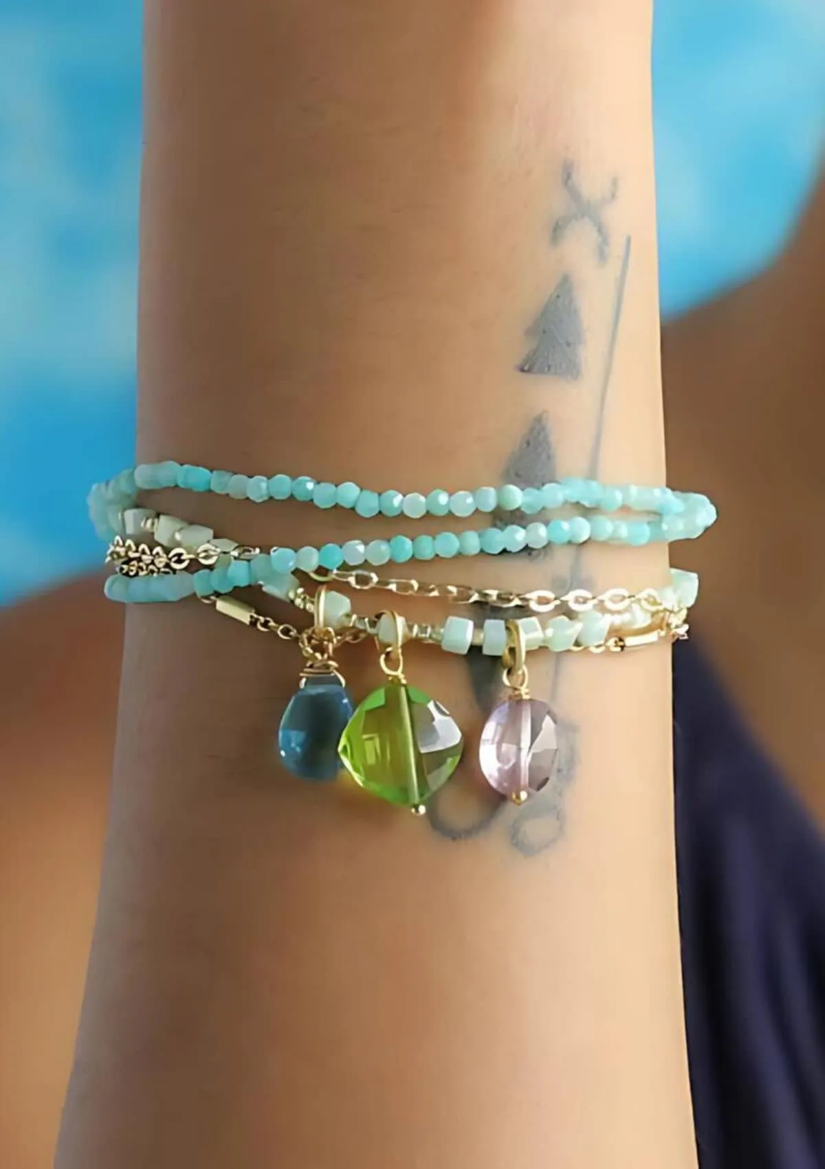 Marina Multi Strand Bracelet - Amazonite