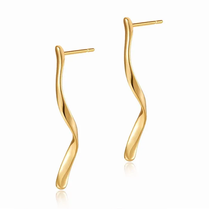 Minimalism Slim Curved Longline Earrings