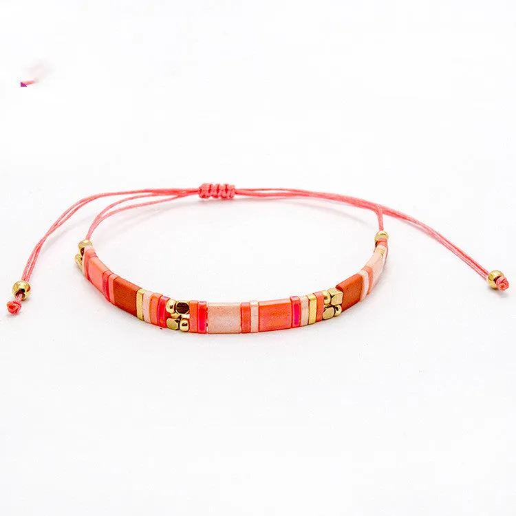 Miyuki Flat Bead Bracelet for Women Charms Gifts for Mom