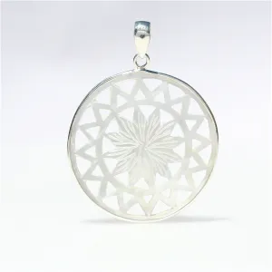 Mother of Pearl Flower Sterling Silver Pendant