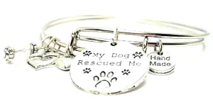 My Dog Rescued Me Expandable Bangle Bracelet Set