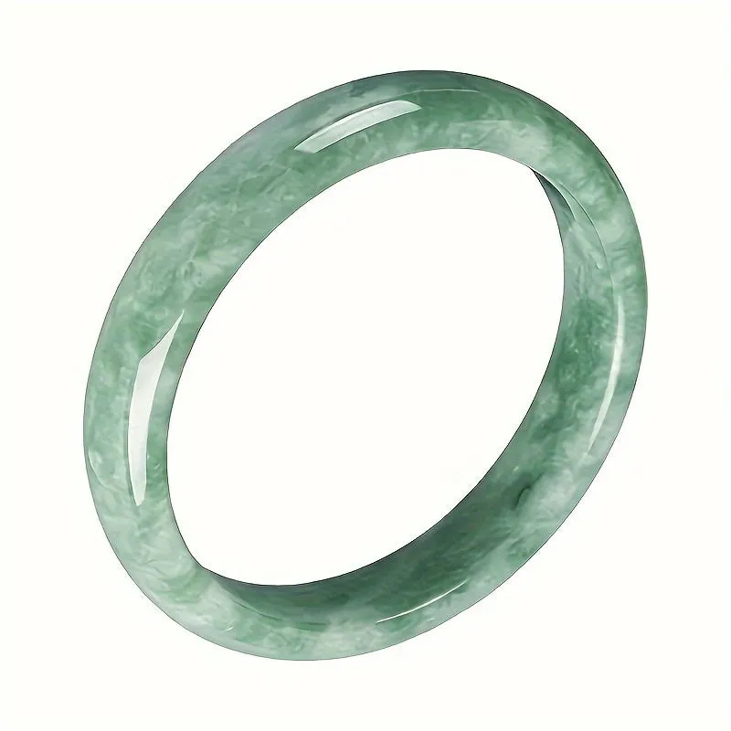 Natural Jade Bangle Bracelet For Women Men, Retro Chinese Style Bracelet