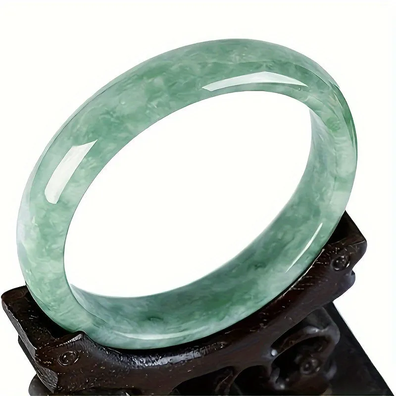 Natural Jade Bangle Bracelet For Women Men, Retro Chinese Style Bracelet