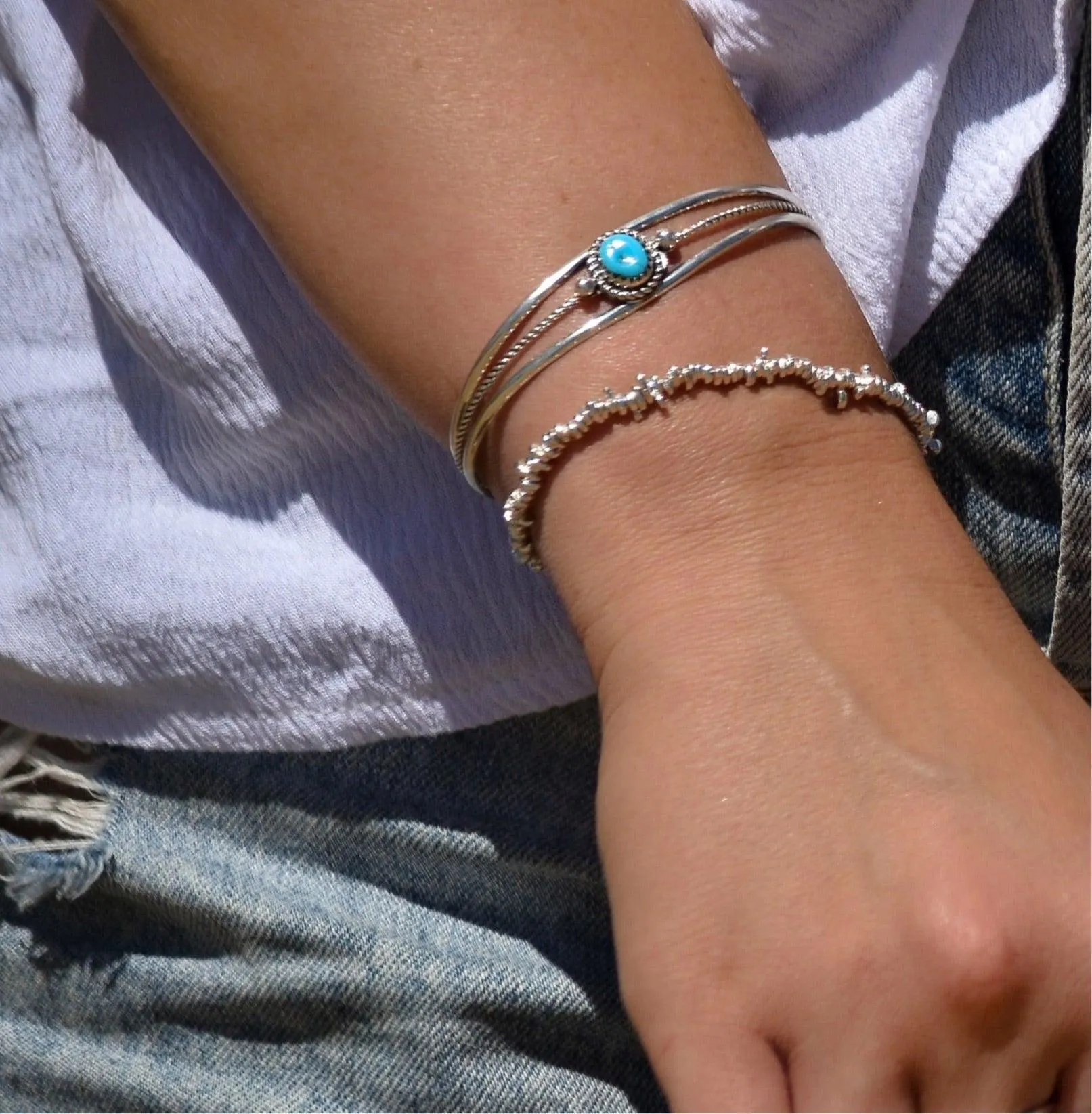 Navajo Turquoise Twist Cuff