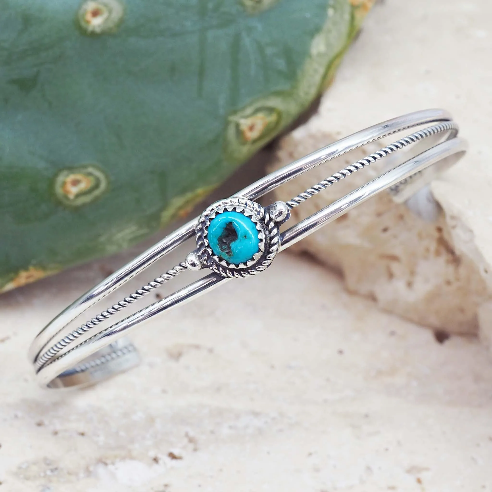 Navajo Turquoise Twist Cuff