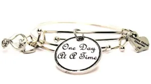 One Day At A Time Expandable Bangle Bracelet Set