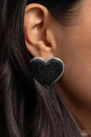 Paparazzi Earring ~ Glitter Gamble - Black