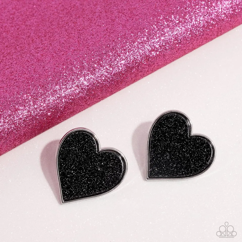 Paparazzi Earring ~ Glitter Gamble - Black