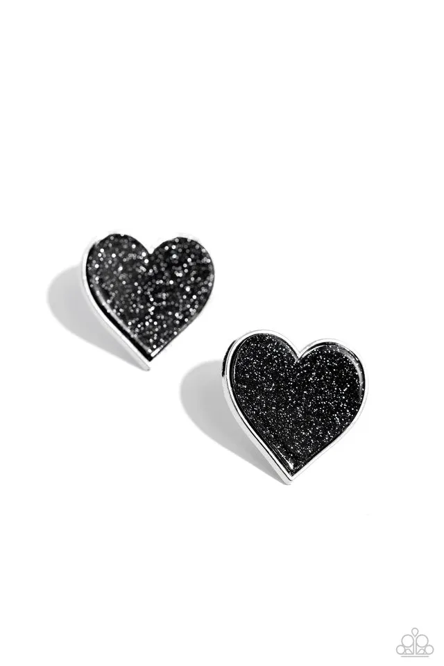 Paparazzi Earring ~ Glitter Gamble - Black