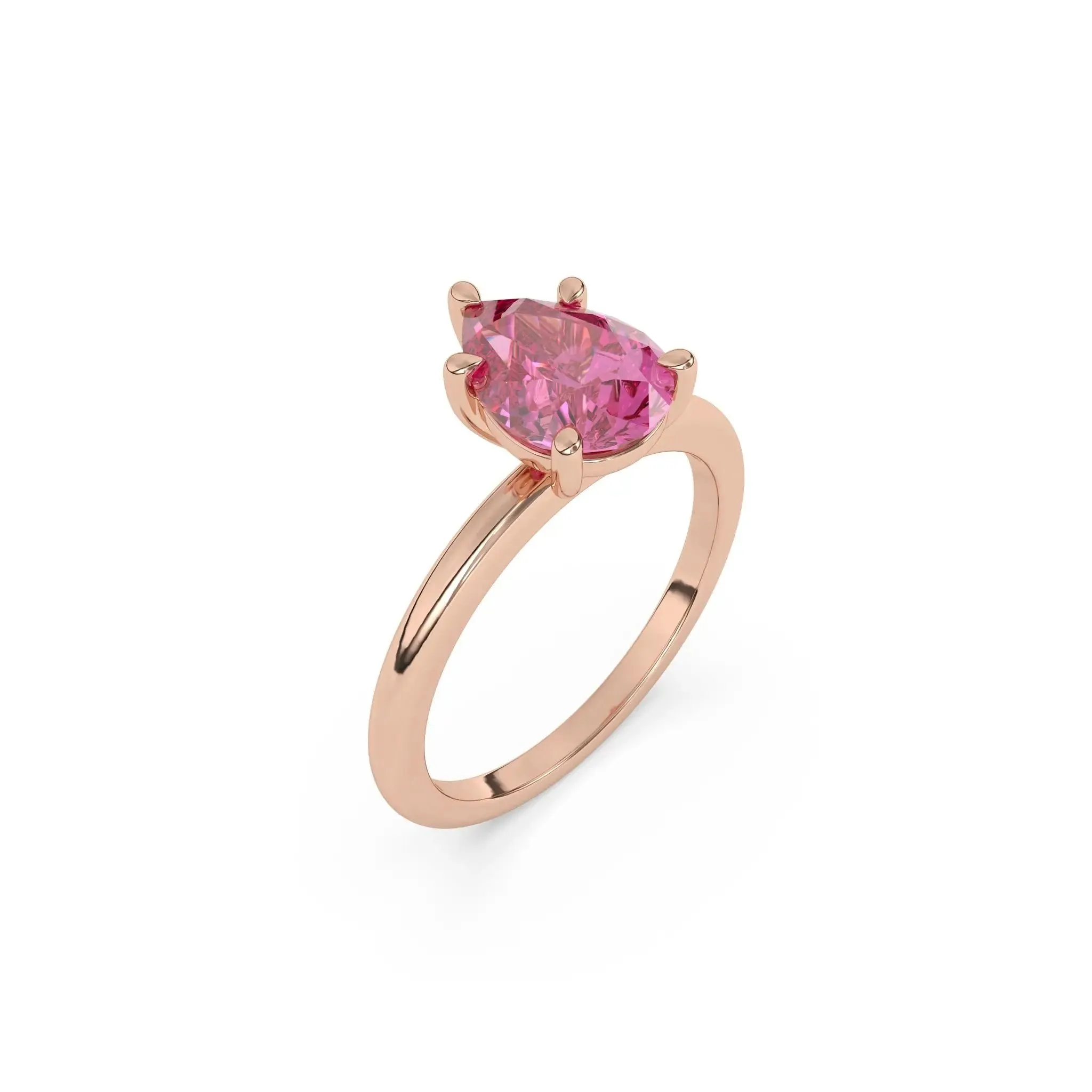 Pear Cut Pink Topaz Ring