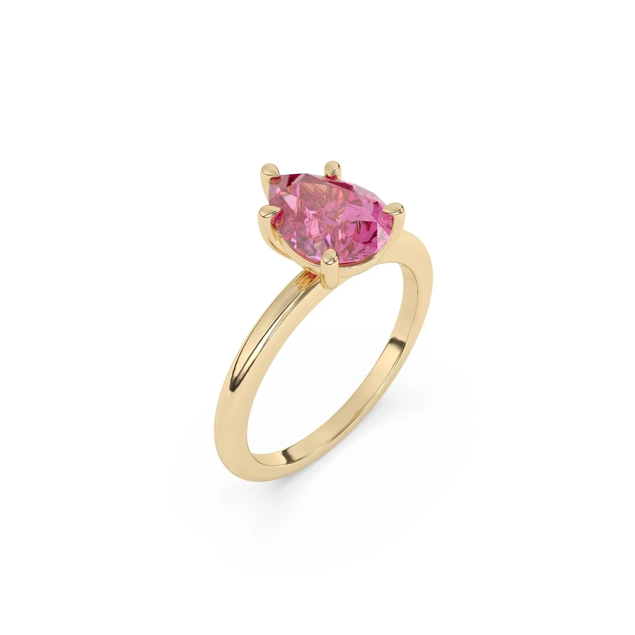 Pear Cut Pink Topaz Ring