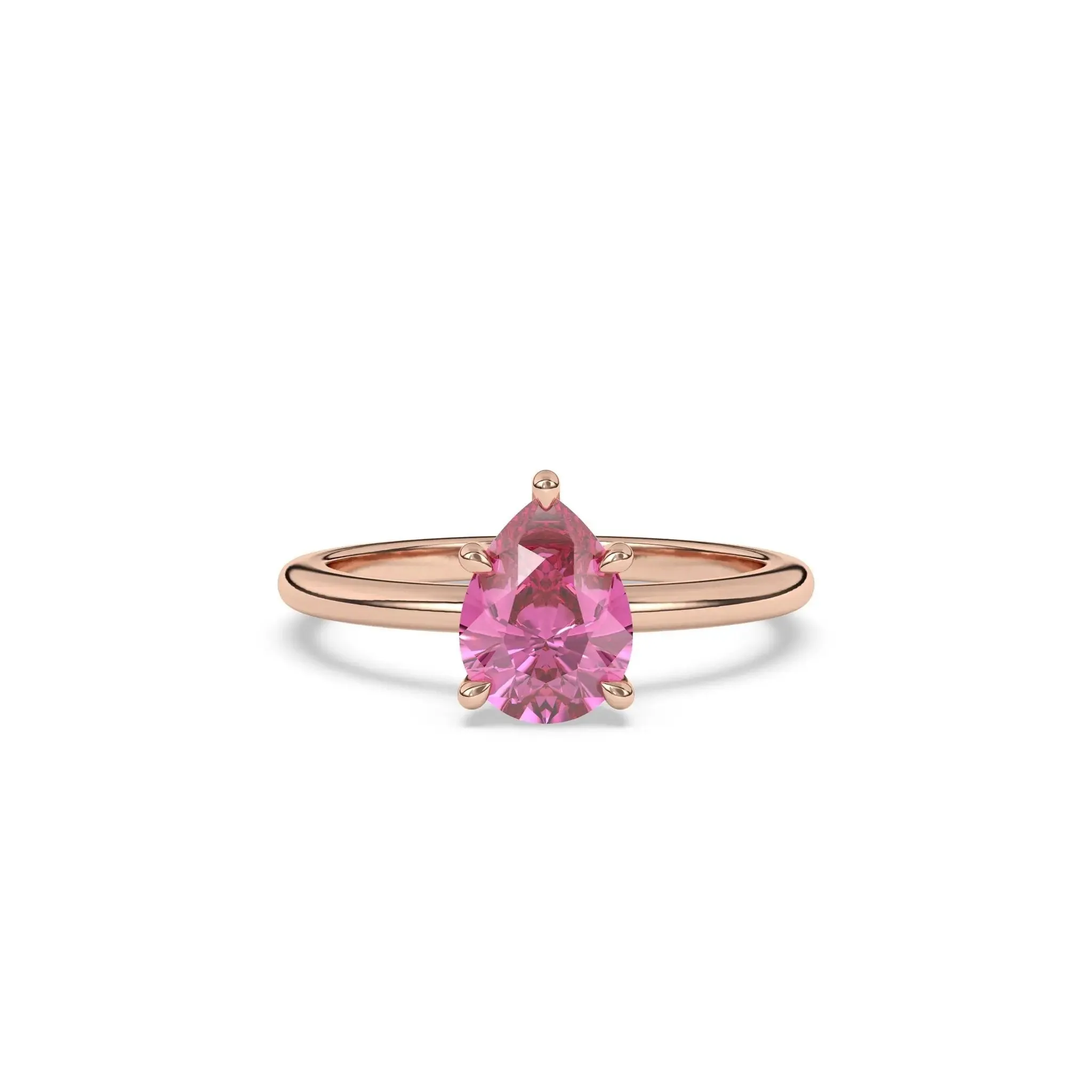 Pear Cut Pink Topaz Ring