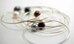 Pearl Bangles - Gold Filled: 7 Inch