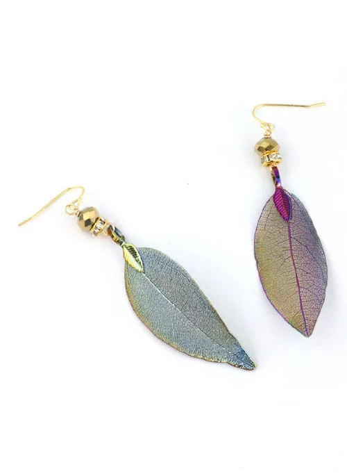 Rainbow Leaf Earrings