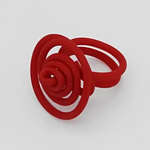 Red Cefalu Swirl Ring