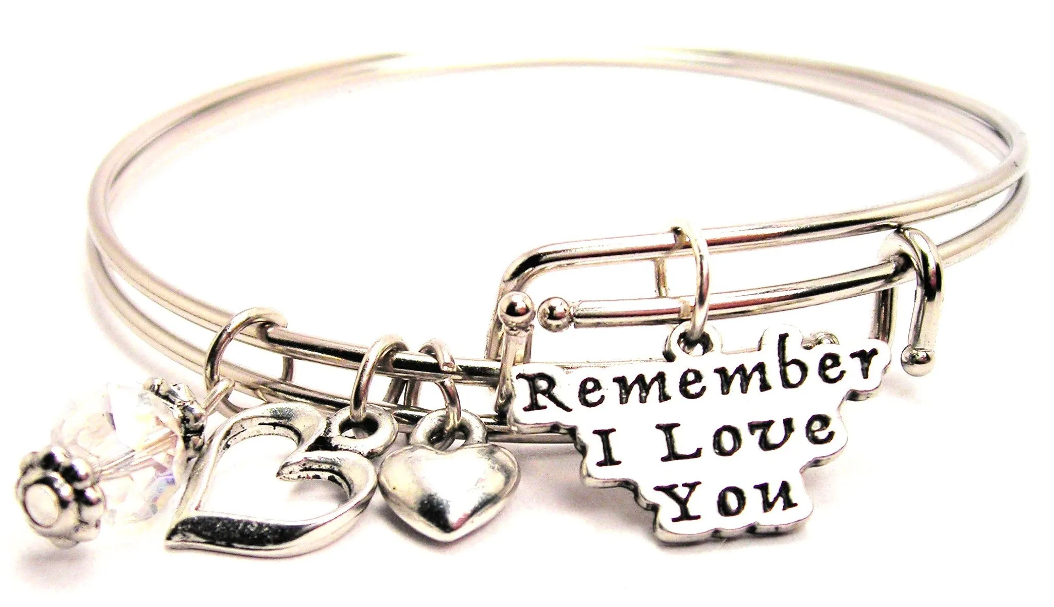 Remember I Love You Expandable Bangle Bracelet Set