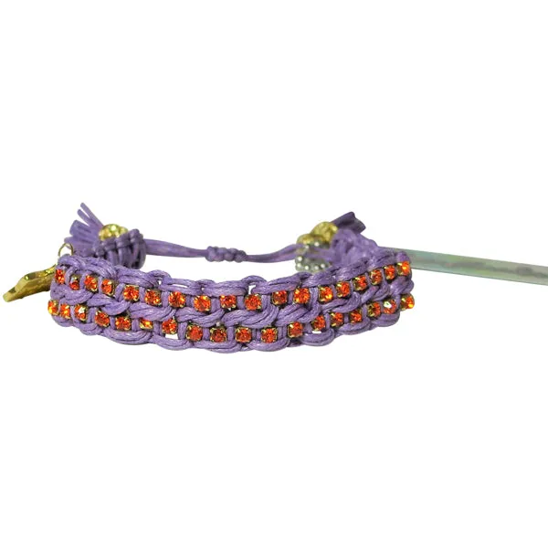 Rose Gonzales "Lindsey" Sorbet Collection Woven Bracelet in Violet & Orange